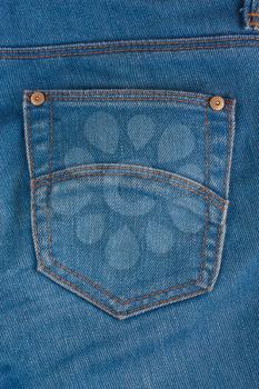 Royalty Free Photo of a Closeup of a Jean Pocket
