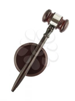 Royalty Free Photo of a Top View of a Judge's Gavel
