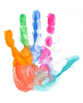 Royalty Free Photo of a Colorful Hand Print