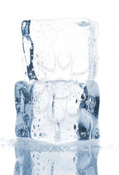Royalty Free Photo of Two Stacked Ice Cubes