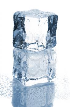 Royalty Free Photo of a Pair of Stacked Ice Cubes