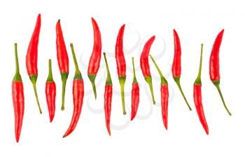 Royalty Free Photo of a Line Up of Hot Chili Peppers
