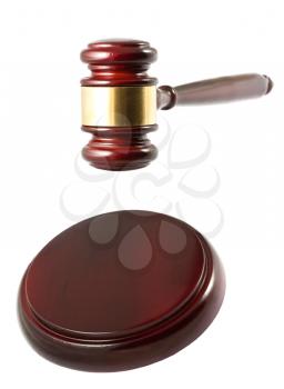 Royalty Free Photo of a Gavel Ready to Strike