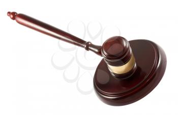 Royalty Free Photo of a Wooden Gavel Striking