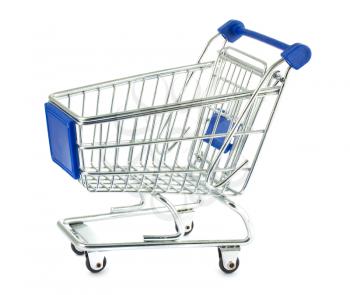 Royalty Free Photo of a Single Metal Shopping Cart