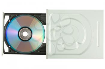 Royalty Free Photo of a Disc Drive with a CD