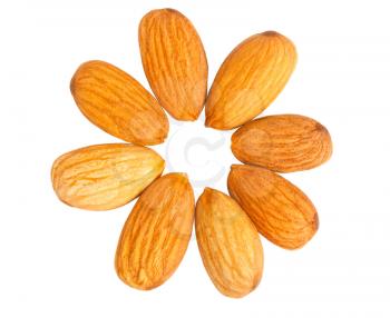 Royalty Free Photo of an Arrangement of Almond Nuts in a Circle