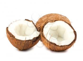 Royalty Free Photo of a Full and Half Coconuts
