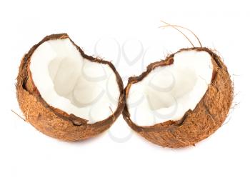 Royalty Free Photo of Tow Halves of a Coconut