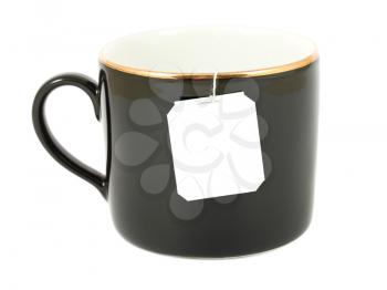 Royalty Free Photo of a Tea Mug with a Blank Label