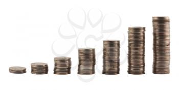 Royalty Free Photo of Columns of Coins