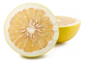 Royalty Free Photo of Two Halves of a Pomelo Fruit