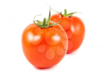 Pair of ripe tomato isolated on white background