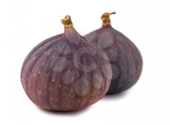 Pair of ripe figs isolated on white background