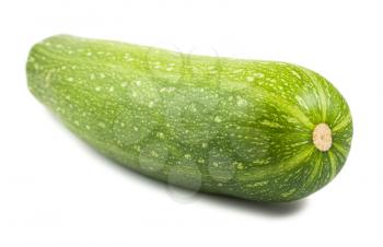 Green ripe courgette isolated on white background
