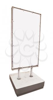 Blank vertical billboard isolated on white background