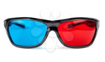 Plastic 3d glasses isolated on white background