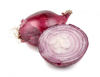 Fresh red spanish onion isolated on white background