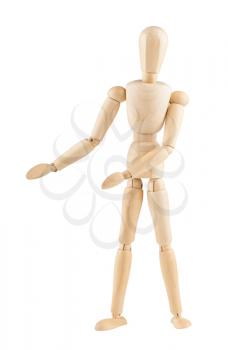 Wooden mannequin showing product, space to insert text or design