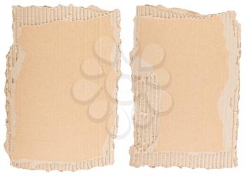 Two pieces of brown cardboard. Can be used as grunge background.