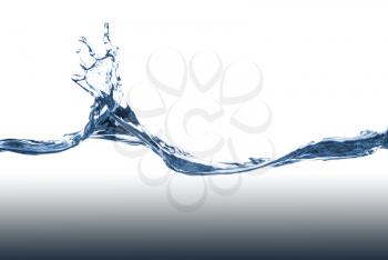  Blue water splash on a white background