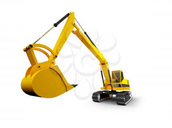 Royalty Free Clipart Image of a Caterpillar Machine