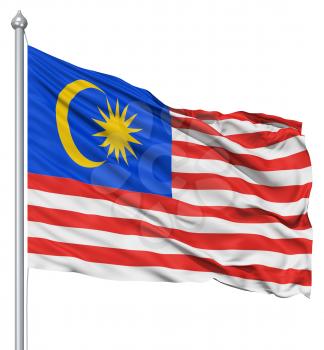Royalty Free Clipart Image of the Flag of Malaysia