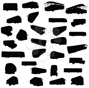 Royalty Free Clipart Image of Bus Silhouettes