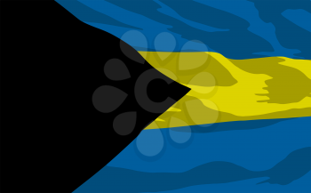 Royalty Free Clipart Image of a Flag of the Bahamas