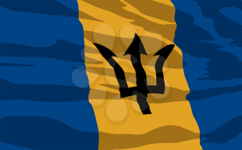 Royalty Free Clipart Image of the Flag of Barbados