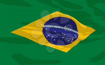 Royalty Free Clipart Image of the Flag of Brazil