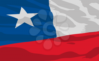 Royalty Free Clipart Image of the Chile Flag
