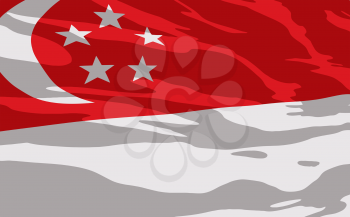 Royalty Free Clipart Image of the Flag of Singapore