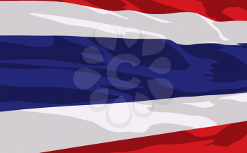 Royalty Free Clipart Image of the Flag of Thailand