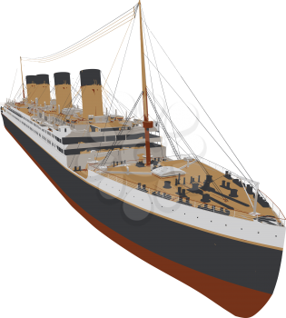 Royalty Free Clipart Image of a Liner Ship
