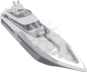 Royalty Free Clipart Image of a Yacht