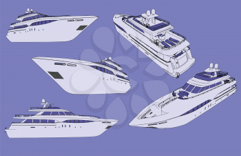 Royalty Free Clipart Image of Yachts