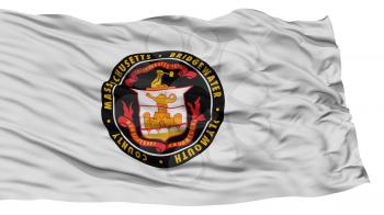 Isolated Bridgewater City Flag, City of Massachusetts State, Waving on White Background, High Resolution