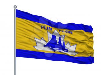 Flin Flon  City Flag On Flagpole, Country Canada, Isolated On White Background, 3D Rendering