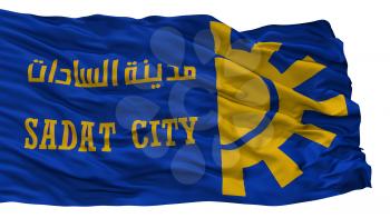 Sadat City Flag, Country Egypt, Isolated On White Background, 3D Rendering