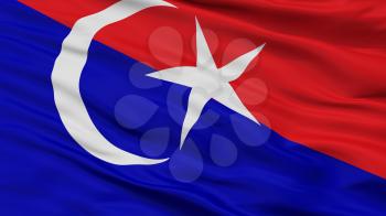 Johor Bahru City Flag, Country Malaysia, Closeup View, 3D Rendering