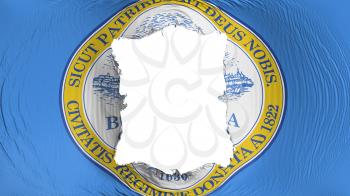 Square hole in the Boston city, capital of Massachusetts state flag, white background, 3d rendering