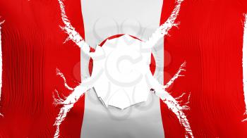 KKK flag with a hole, white background, 3d rendering