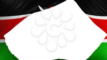 Divided Kenya flag, white background, 3d rendering