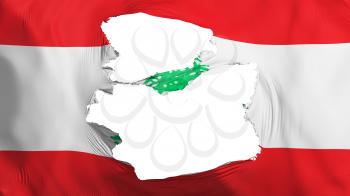 Tattered Lebanon flag, white background, 3d rendering