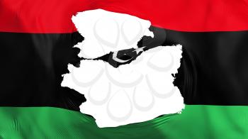 Tattered Libya flag, white background, 3d rendering