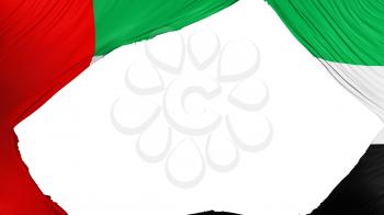 Divided United Arab Emirates flag, white background, 3d rendering