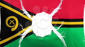 Vanuatu flag with a hole, white background, 3d rendering