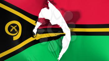 Damaged Vanuatu flag, white background, 3d rendering