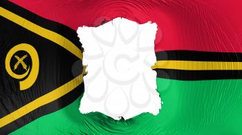 Square hole in the Vanuatu flag, white background, 3d rendering